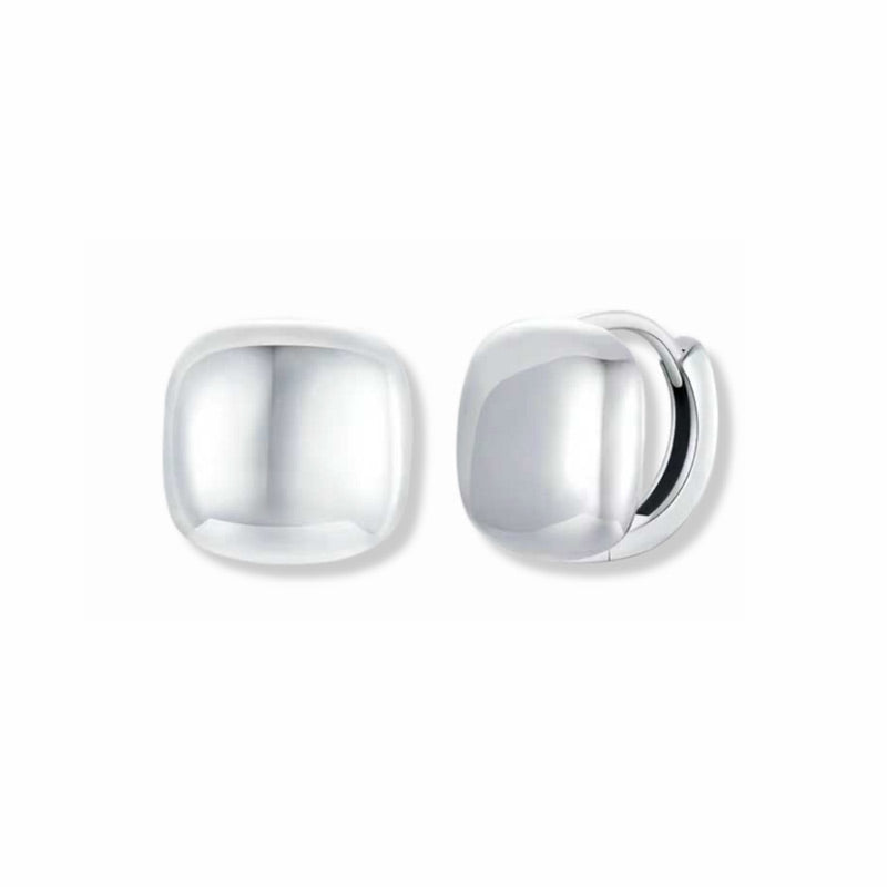 Argollas Luna de Plata 925 de 11 mm con acabado pulido brillante.