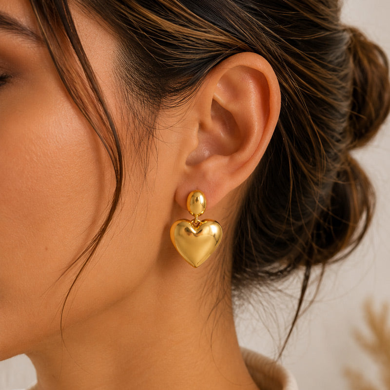 Aretes Isabella de Acero Inoxidable Dorado