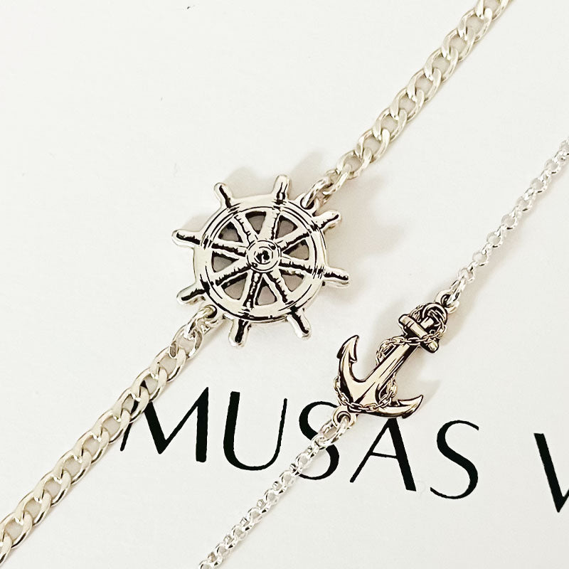 Pulseras Timón & Ancla – Plata 950