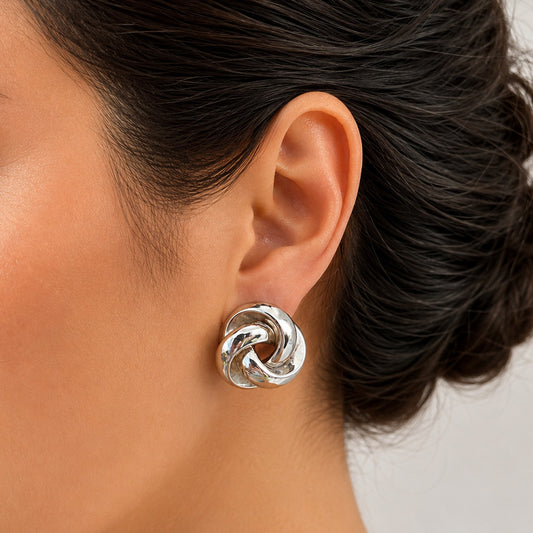 Aretes Acero Inoxidable Nudo Infinity
