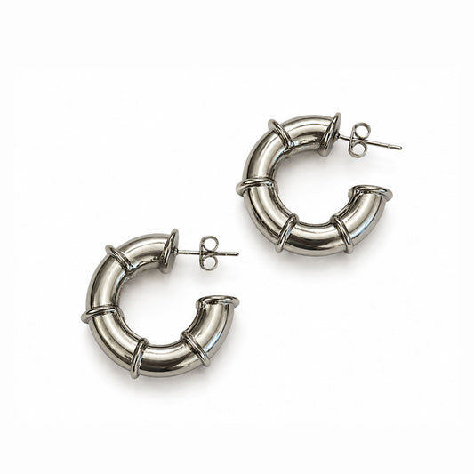 Aretes Bamboo de Acero