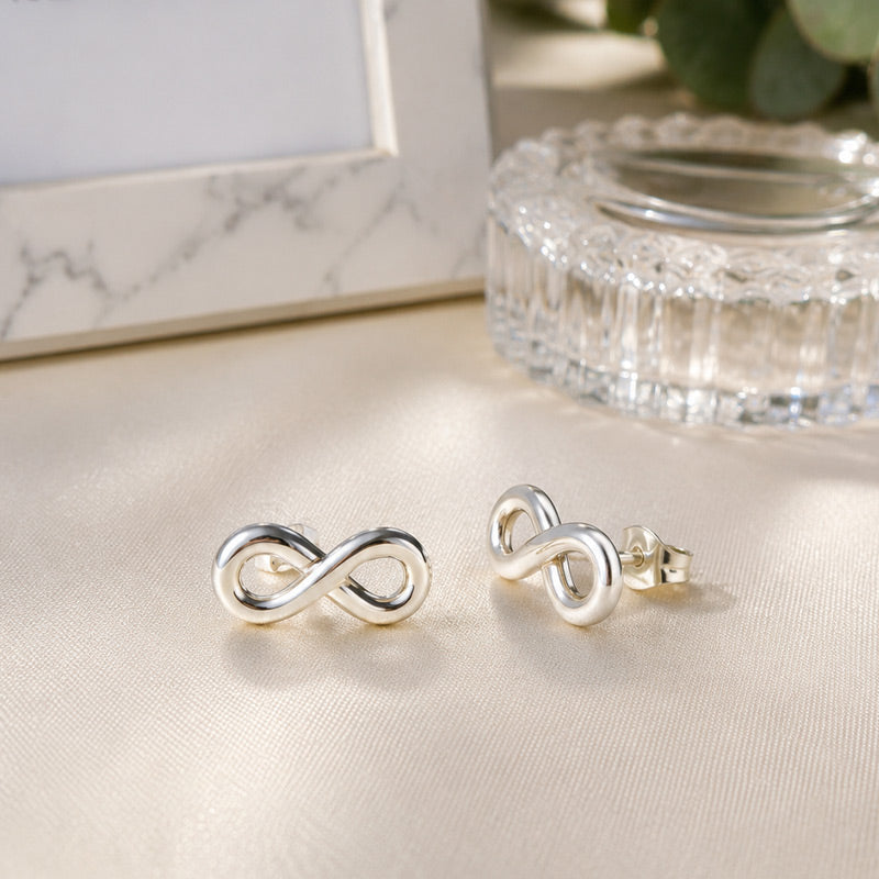 Aretes de Plata 950 Símbolo Infinito