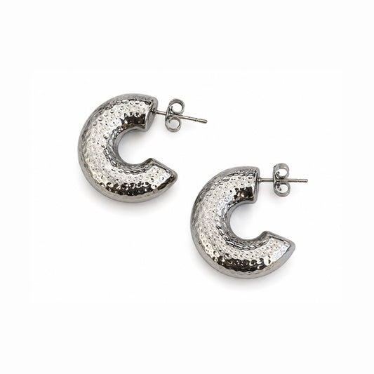 Aretes Milano de Acero Martillado