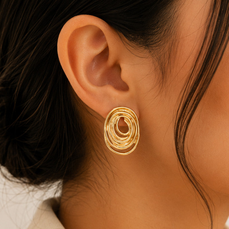 Aretes Órbita Dorados