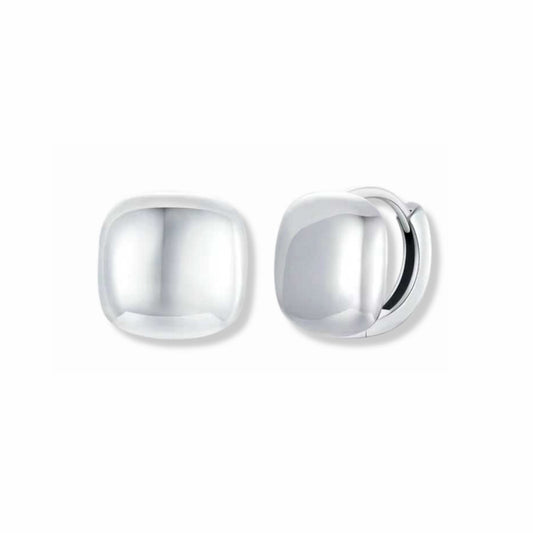 Argollas Luna de Plata 925 de 11 mm con acabado pulido brillante.