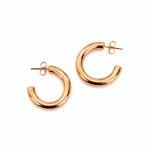Argollas Tubo Milano Doradas