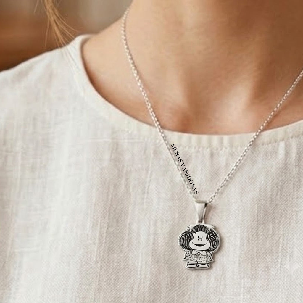 Collar inspirado en Mafalda en Plata 950