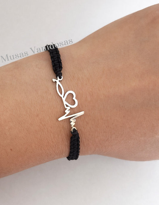 Pulsera Pulso y Corazón - Plata 950