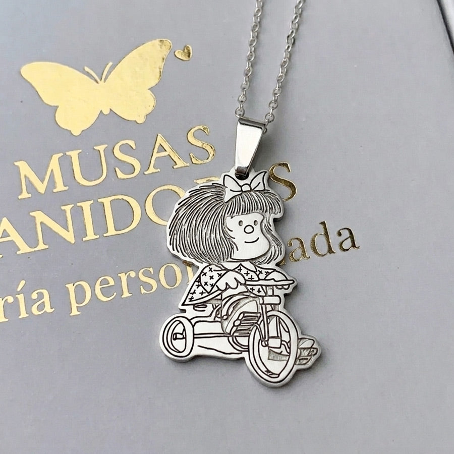Collar Mafalda en Bicicleta en Plata 950