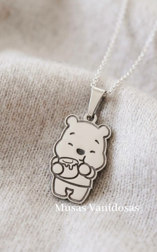 Collar Winnie Pooh con Miel en Plata 950