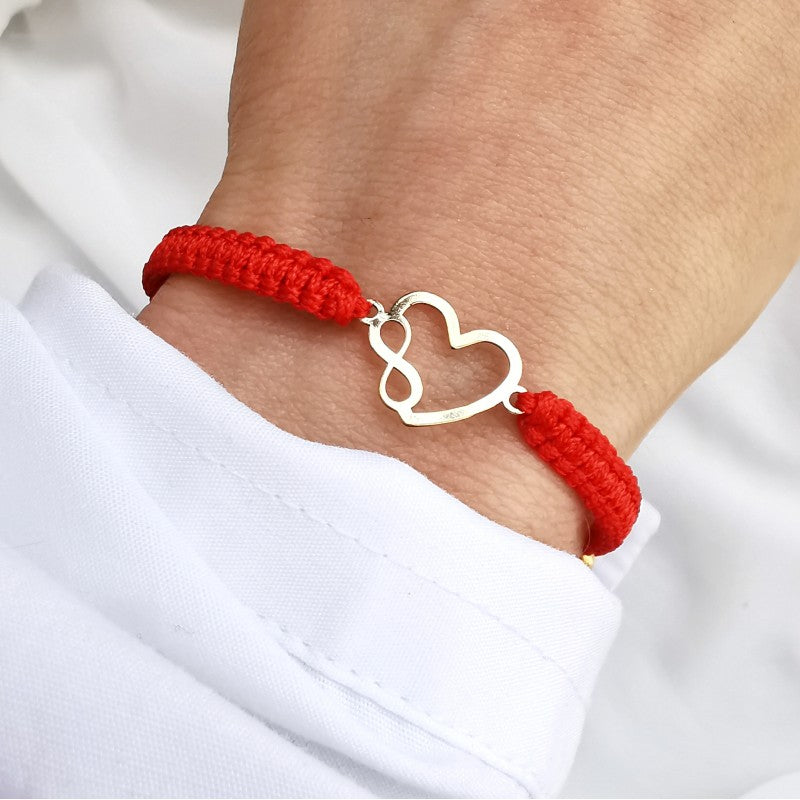 Pulsera Infinito corazón en Plata 950