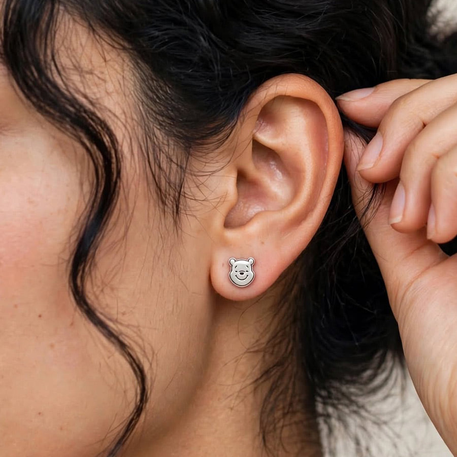 Aretes Winnie Pooh en Plata 950
