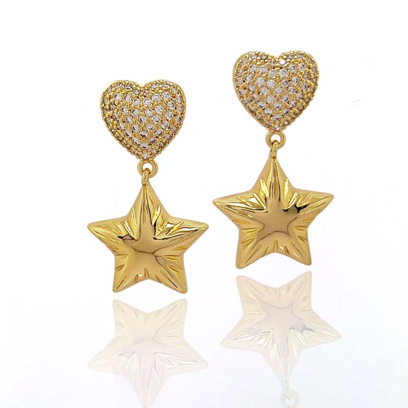 aretes-estrella-celeste-acero-inoxidable-dorado