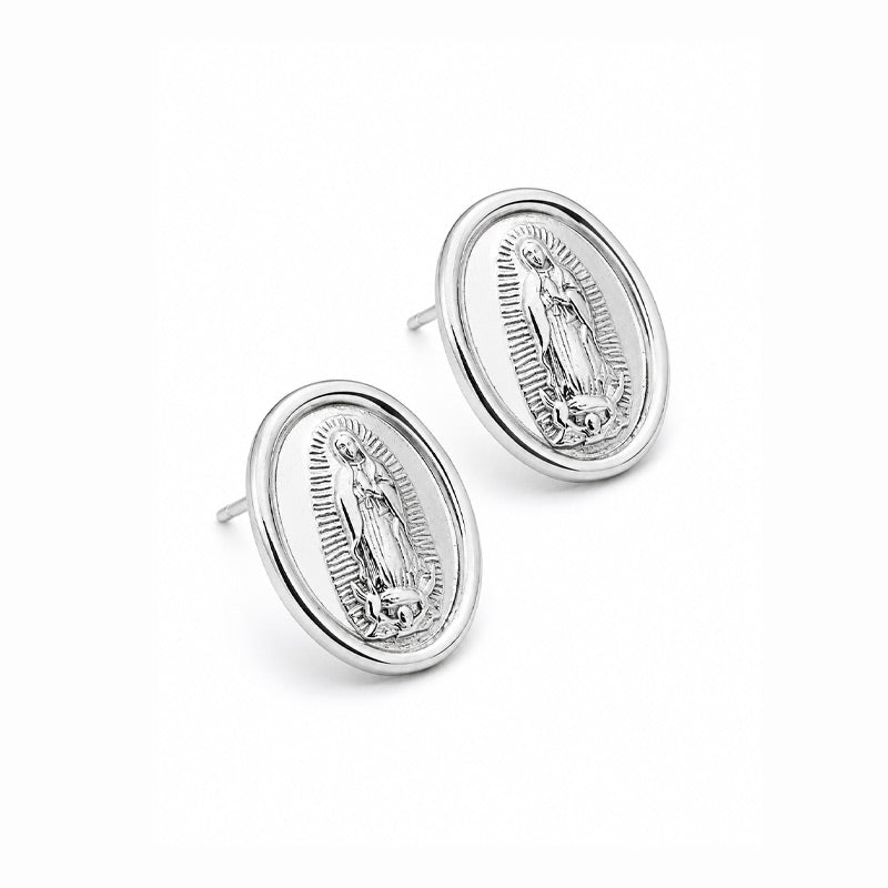Aretes Virgen de Guadalupe de Plata