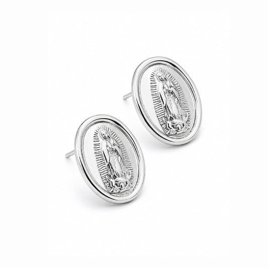 Aretes Virgen de Guadalupe de Plata