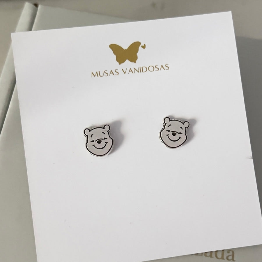 Aretes Winnie Pooh en Plata 950