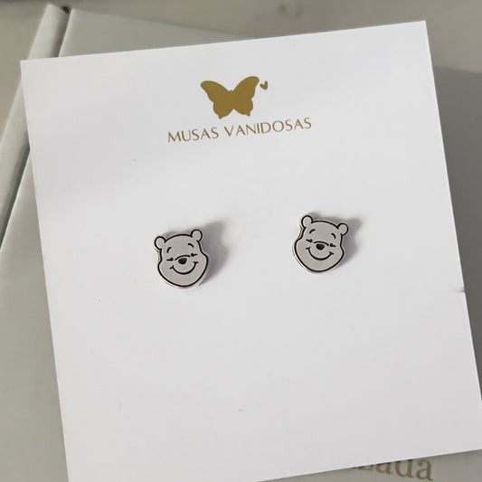 Aretes Winnie Pooh en Plata 950