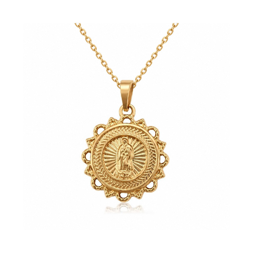 Collar Virgen de Guadalupe enchapado en oro