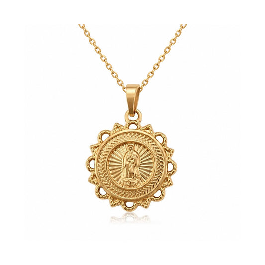 Collar Virgen de Guadalupe enchapado en oro
