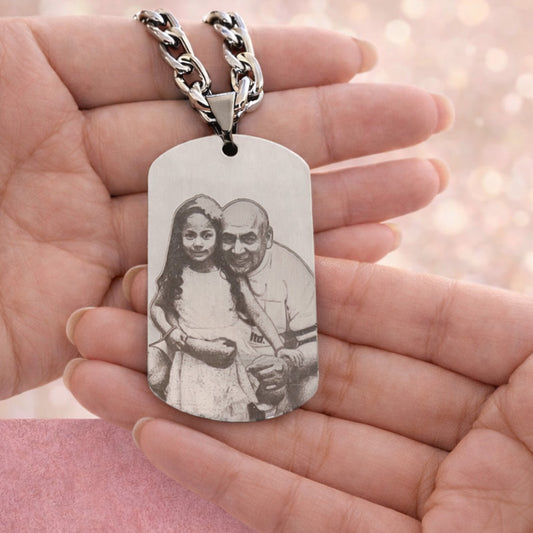 Collar Fotograbado rectangular - Acero