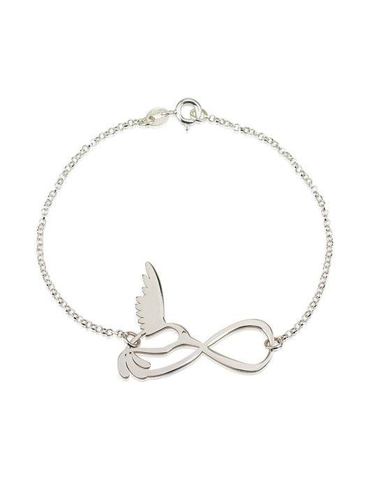 Pulsera Infinito colibri - Plata 925