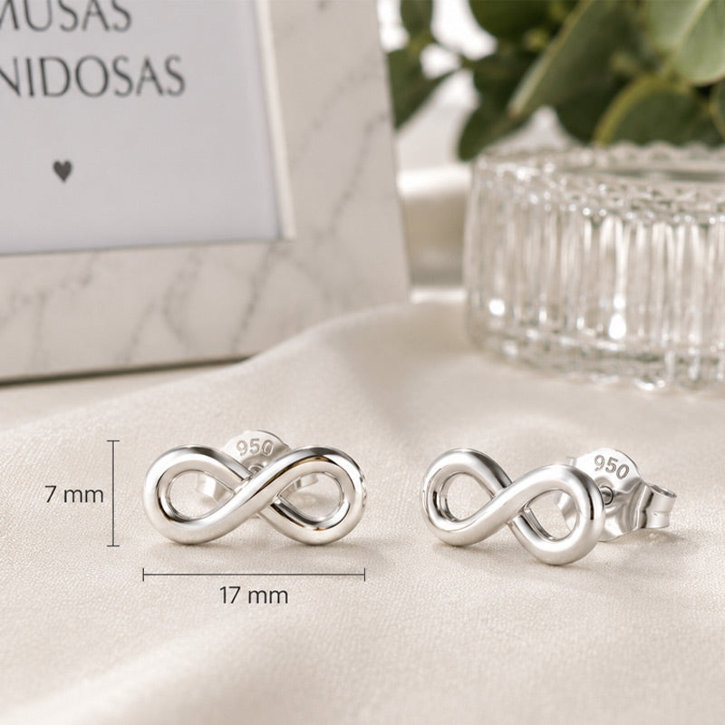 Aretes de Plata 950 Símbolo Infinito