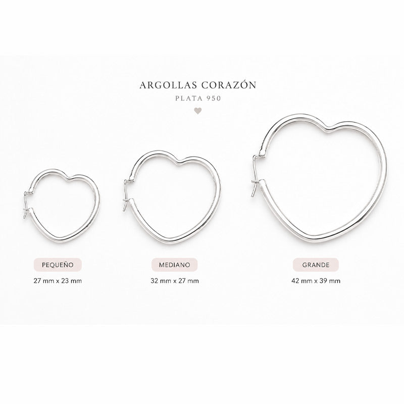 Argollas Corazón de Plata 950