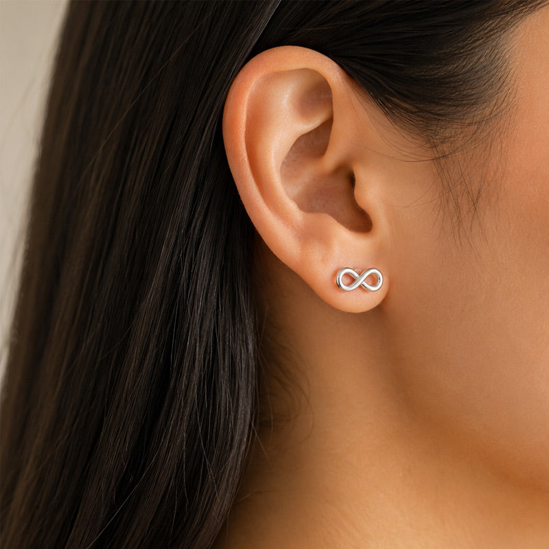 Aretes de Plata 950 Símbolo Infinito
